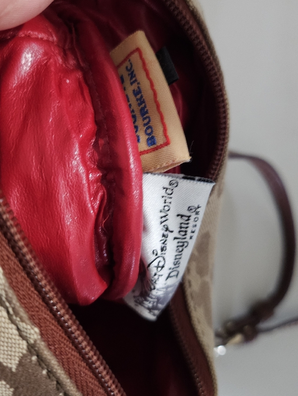 Disney Dooney & Bourke Vintage Style Mickey Mouse Crossbody Bag Tan Brown Canvas - Picture 9 of 12